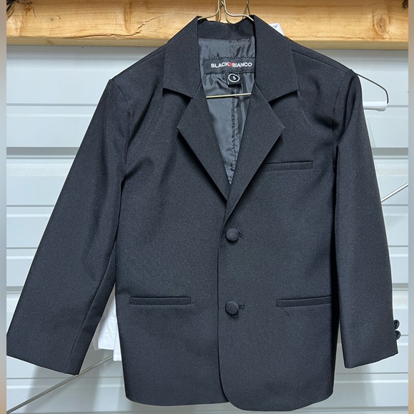 Boys 3 piece black suit and white shirt